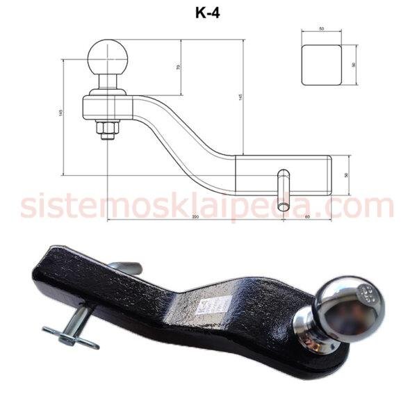 Kaltinis Amerikietiško kablio antgalis K-4 50x50