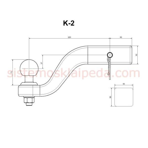 Kaltinis Amerikietiško kablio antgalis K-2 50×50