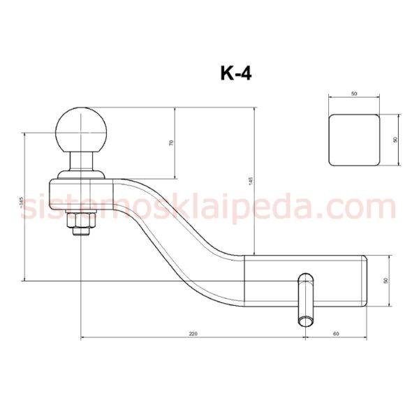 Kaltinis Amerikietiško kablio antgalis K-4 50×50